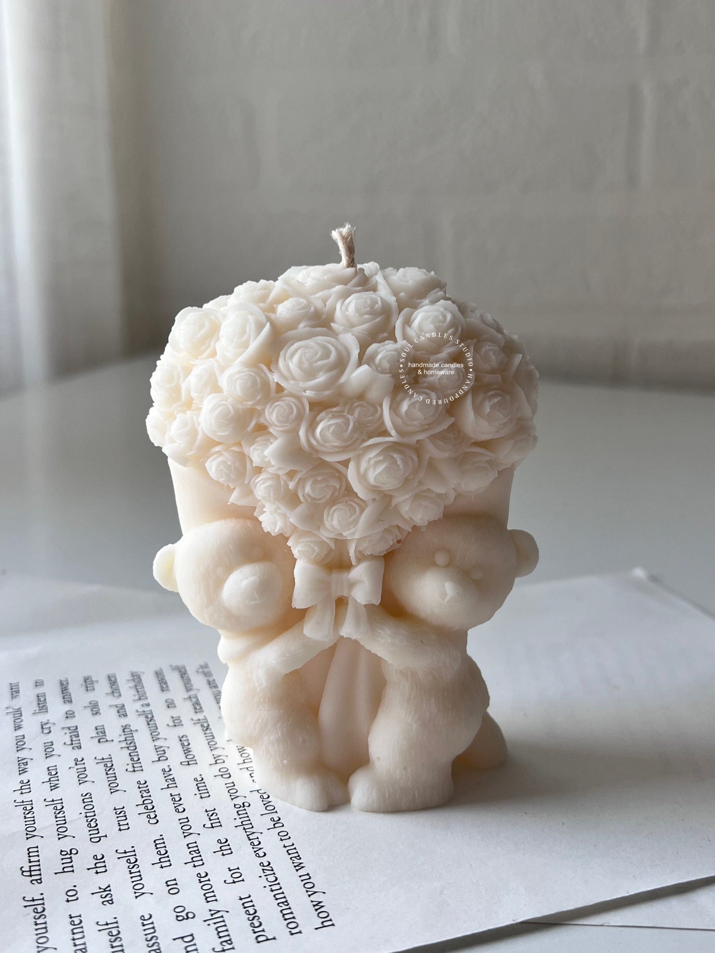 Blumenstrauß- Teddykerze