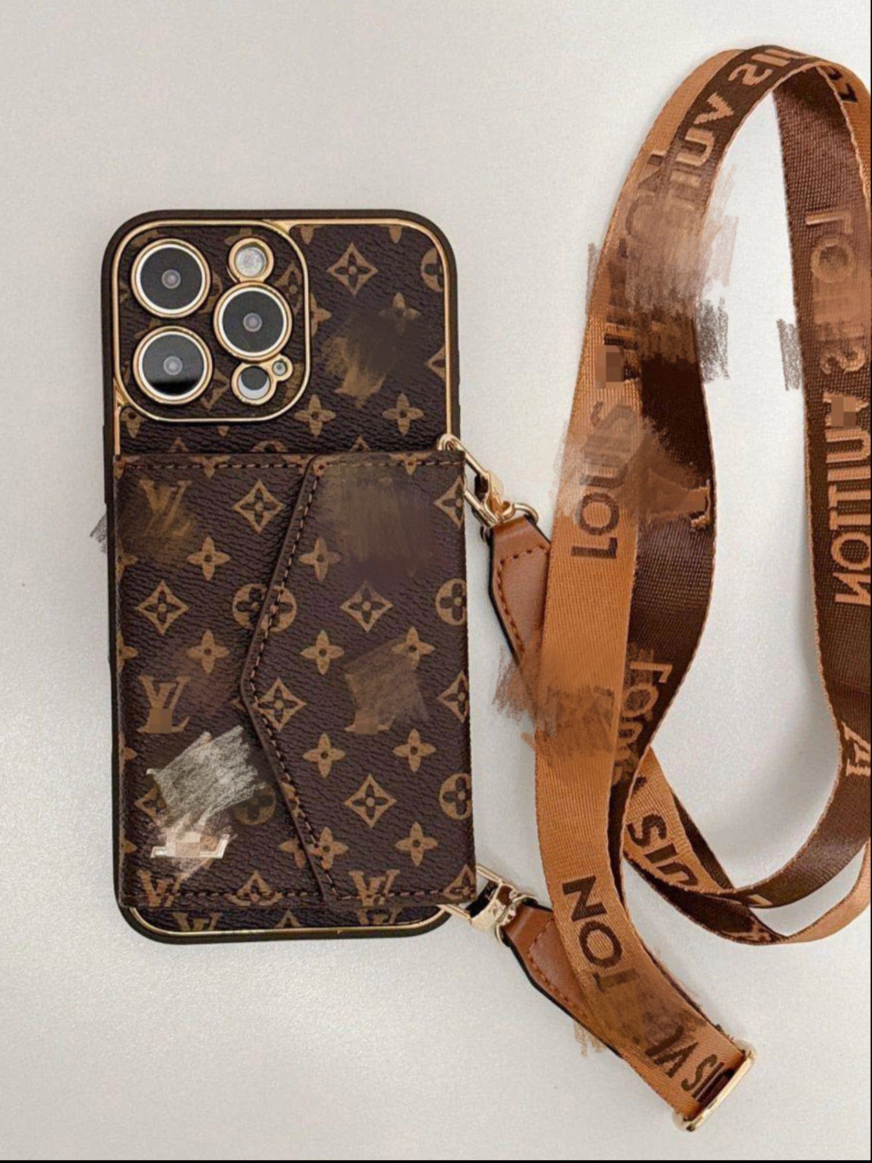 Fashion Crossbody iPhone Case with Card Slot, Trendy Phone Case with Removable Lanyard Strap