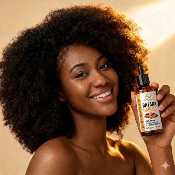 Customer holding Batana hair oil